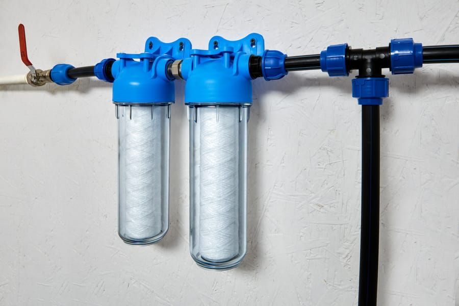 New water treatment system in a residential home.