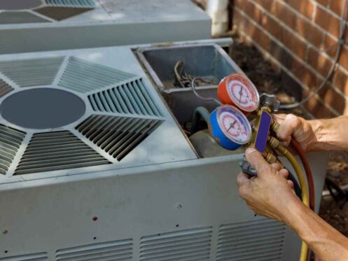 Checking the levels of an air conditioner