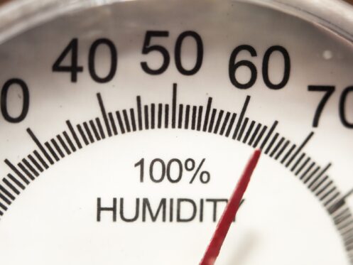 Hygrometer Gauge for measuring Humidity before Dehumidifier Installation in Wausau, WI